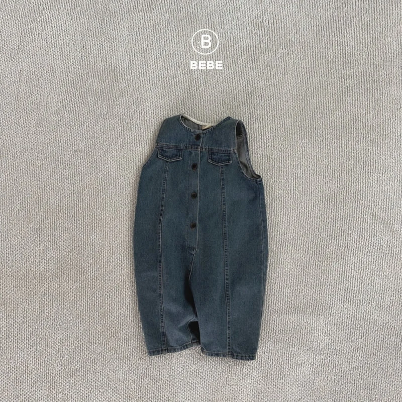 Bella Bambina - Korean Baby Fashion - #onlinebabyshop - Bebe Square Denim Bodysuit