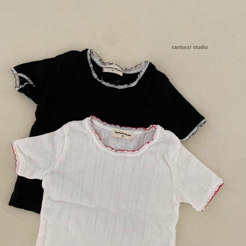 Cantucci Studio - Korean Children Fashion - #kidsshorts - Sophie Lace Tee - 4