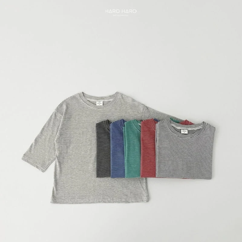 Haro Haro - Korean Children Fashion - #Kfashion4kids - Vivid Small Stripes Tee - 6