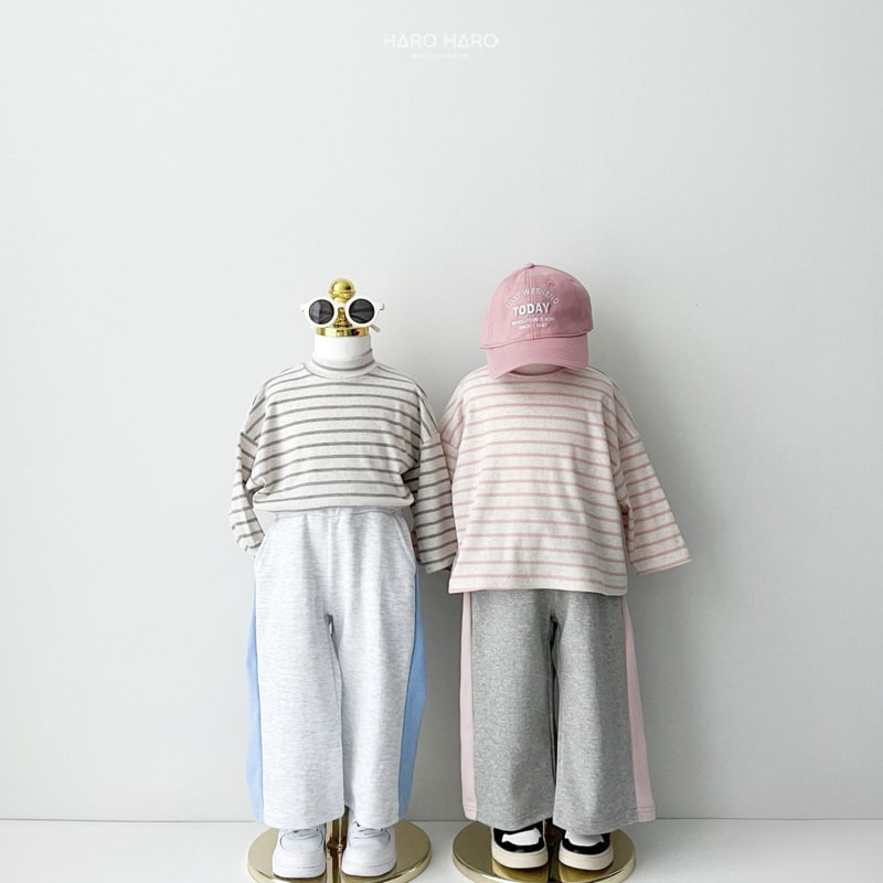 Haro Haro - Korean Children Fashion - #Kfashion4kids - Oatmeal Stripe Half Turtleneck Tee - 11