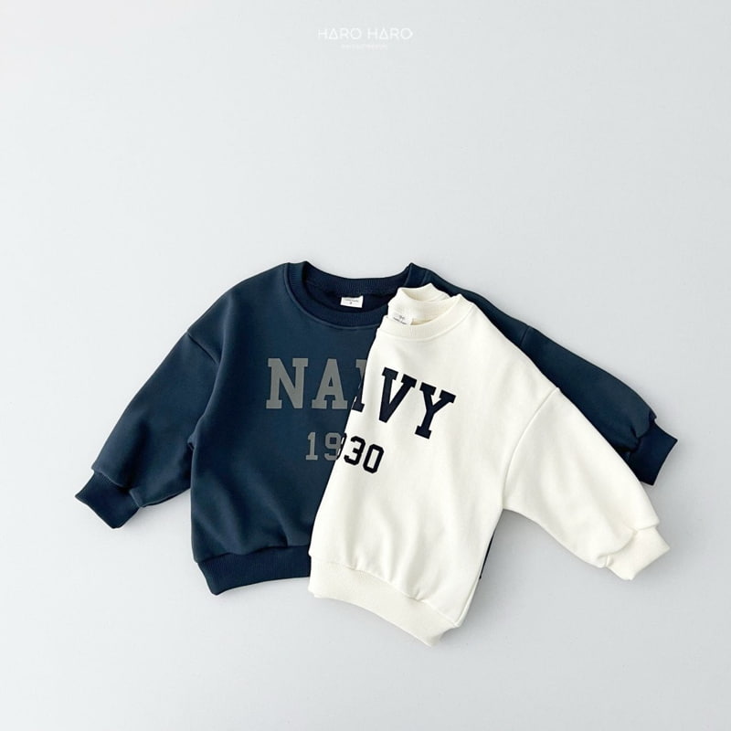 Haro Haro - Korean Children Fashion - #childofig - Navy Sweatshirts - 3