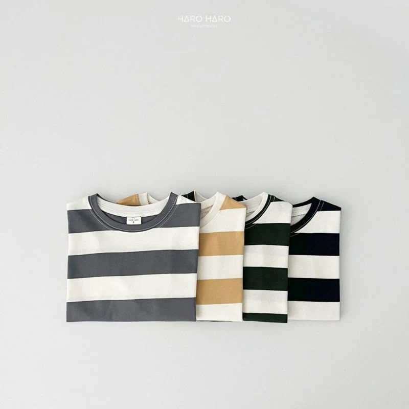 Haro Haro - Korean Children Fashion - #childofig - Casual Stripe Tee - 9