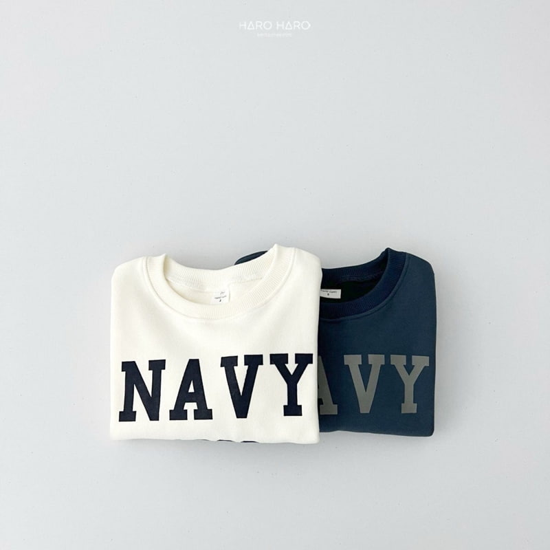 Haro Haro - Korean Children Fashion - #discoveringself - Navy Sweatshirts - 7