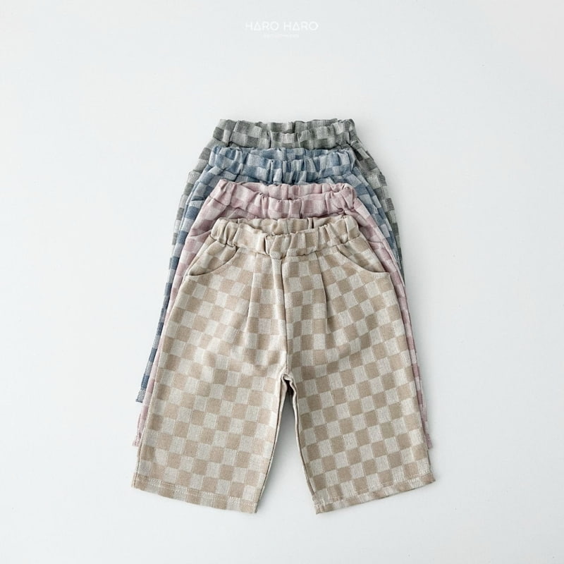 Haro Haro - Korean Children Fashion - #fashionkids - Check Ankle Pants - 2