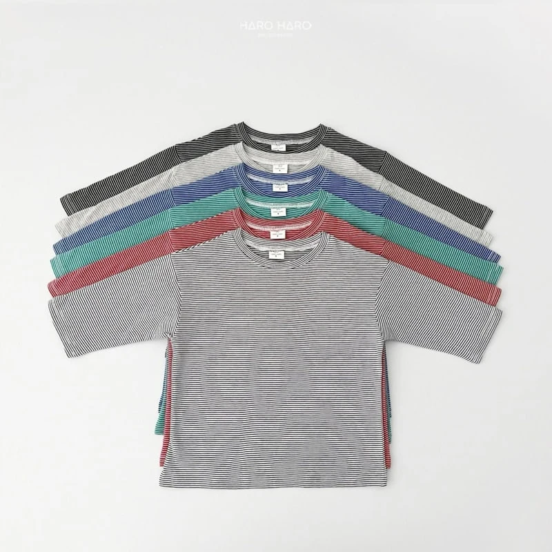 Haro Haro - Korean Children Fashion - #fashionkids - Vivid Small Stripes Tee - 2