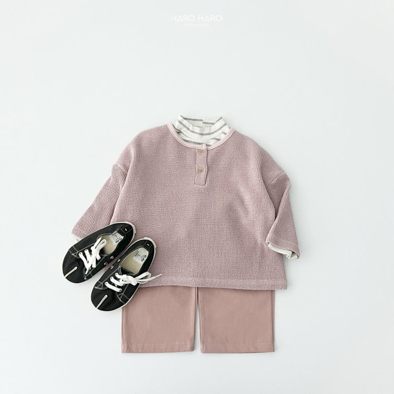 Haro Haro - Korean Children Fashion - #kidzfashiontrend - Oatmeal Stripe Half Turtleneck Tee - 10