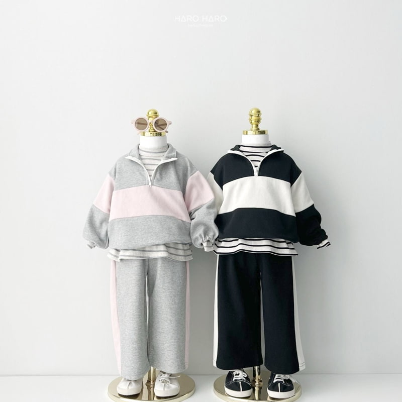 Haro Haro - Korean Children Fashion - #littlefashionista - Oatmeal Stripe Half Turtleneck Tee - 12