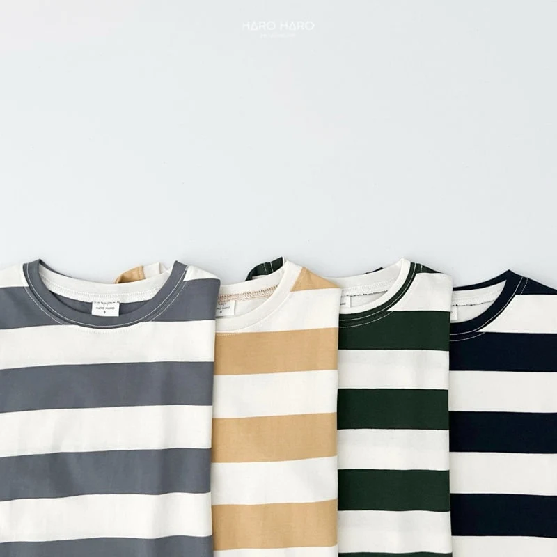 Haro Haro - Korean Children Fashion - #magicofchildhood - Casual Stripe Tee - 3