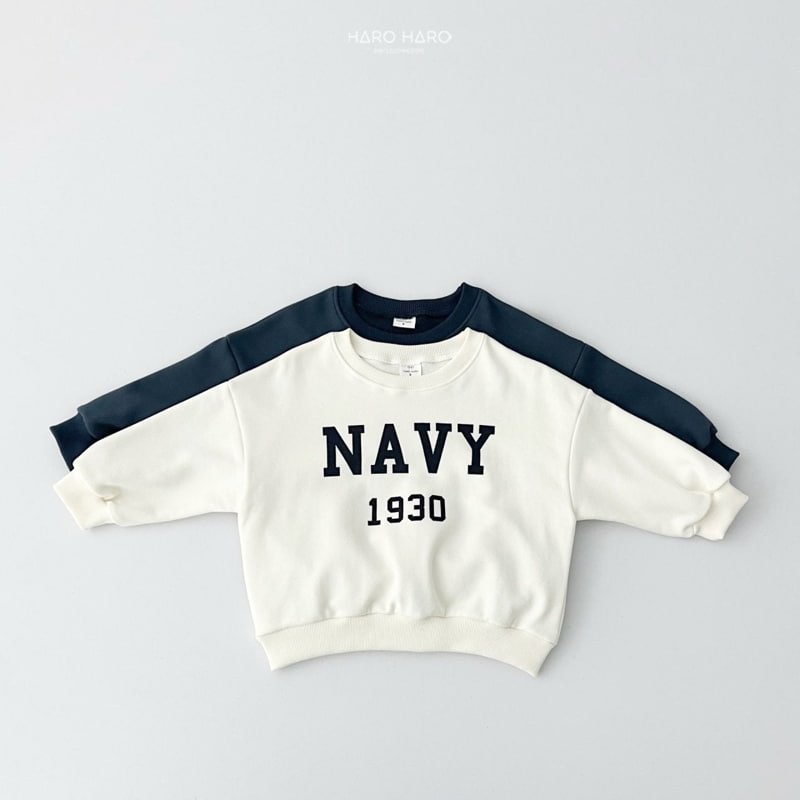 Haro Haro - Korean Children Fashion - #prettylittlegirls - Navy Sweatshirts - 2