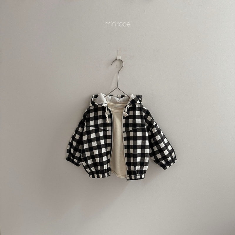 Mini Robe - Korean Baby Fashion - #babyclothing - Check Windbreaker - 7