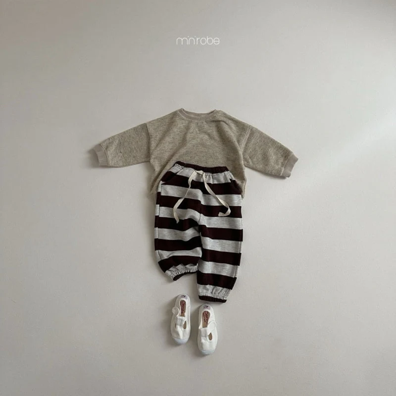 Mini Robe - Korean Baby Fashion - #babyclothing - Stripe Jogger Pants - 12