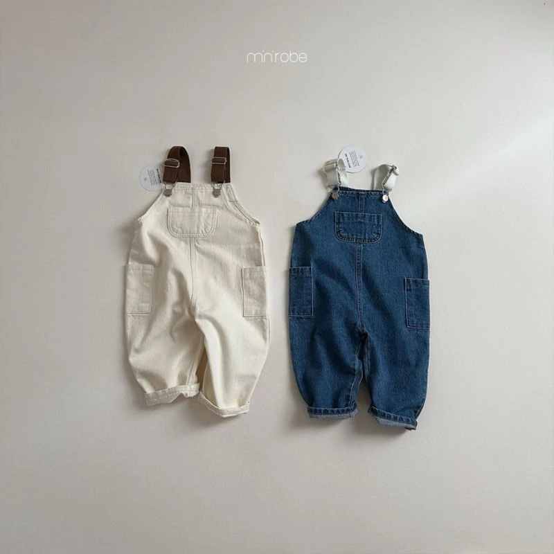 Mini Robe - Korean Baby Fashion - #babyclothing - Kangaroo Denim Overalls