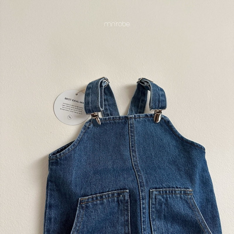 Mini Robe - Korean Baby Fashion - #babygirlfashion - Clip Denim Overalls - 9