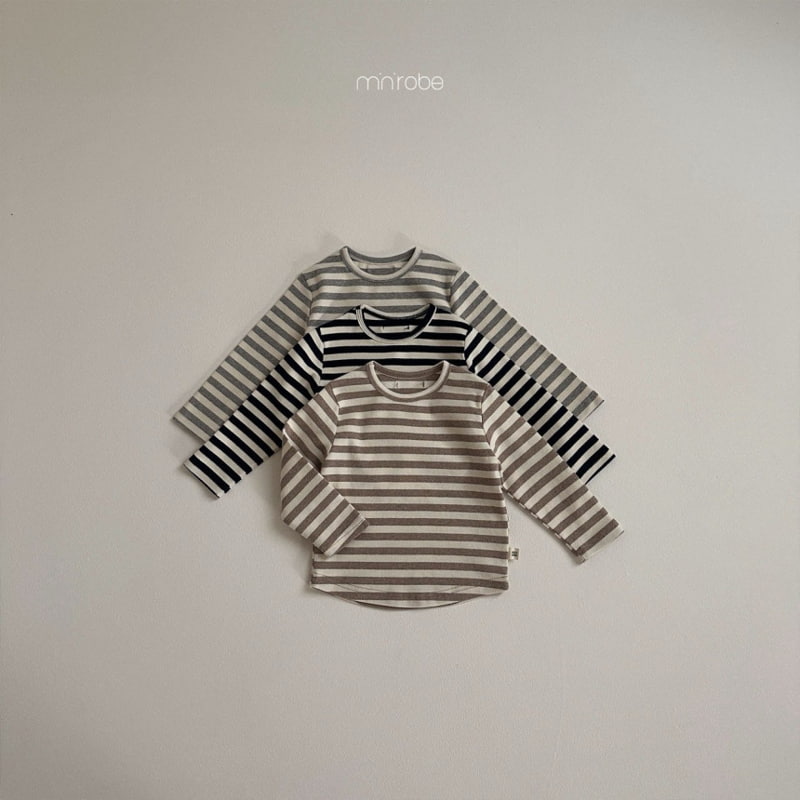 Mini Robe - Korean Baby Fashion - #babyootd - Mango Stripe Round Tee - 2