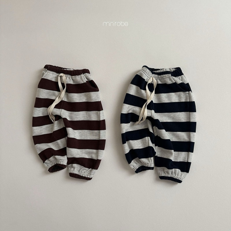 Mini Robe - Korean Baby Fashion - #babyootd - Stripe Jogger Pants - 4