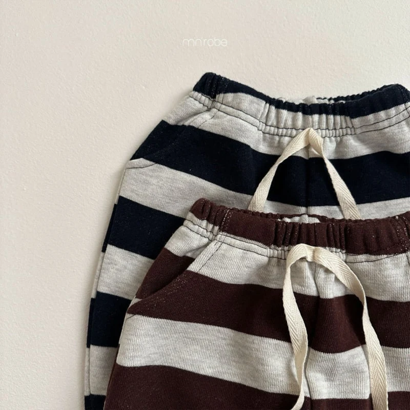 Mini Robe - Korean Baby Fashion - #babyoutfit - Stripe Jogger Pants - 5