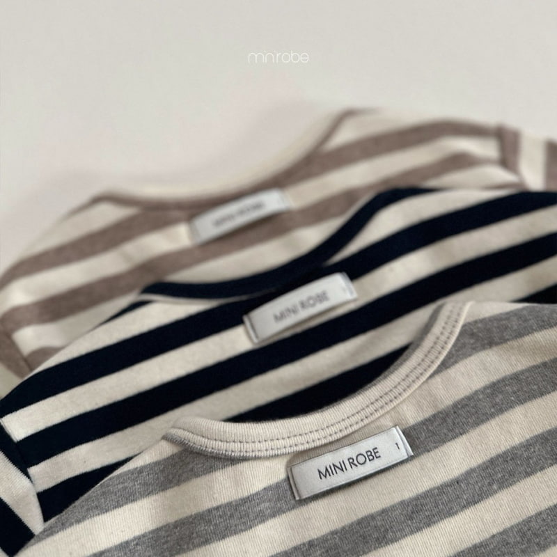 Mini Robe - Korean Baby Fashion - #babywear - Mango Stripe Round Tee - 5