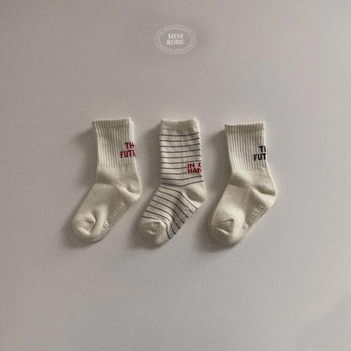 Mini Robe - Korean Baby Fashion - #babywear - Future Socks (set of 3) - 3