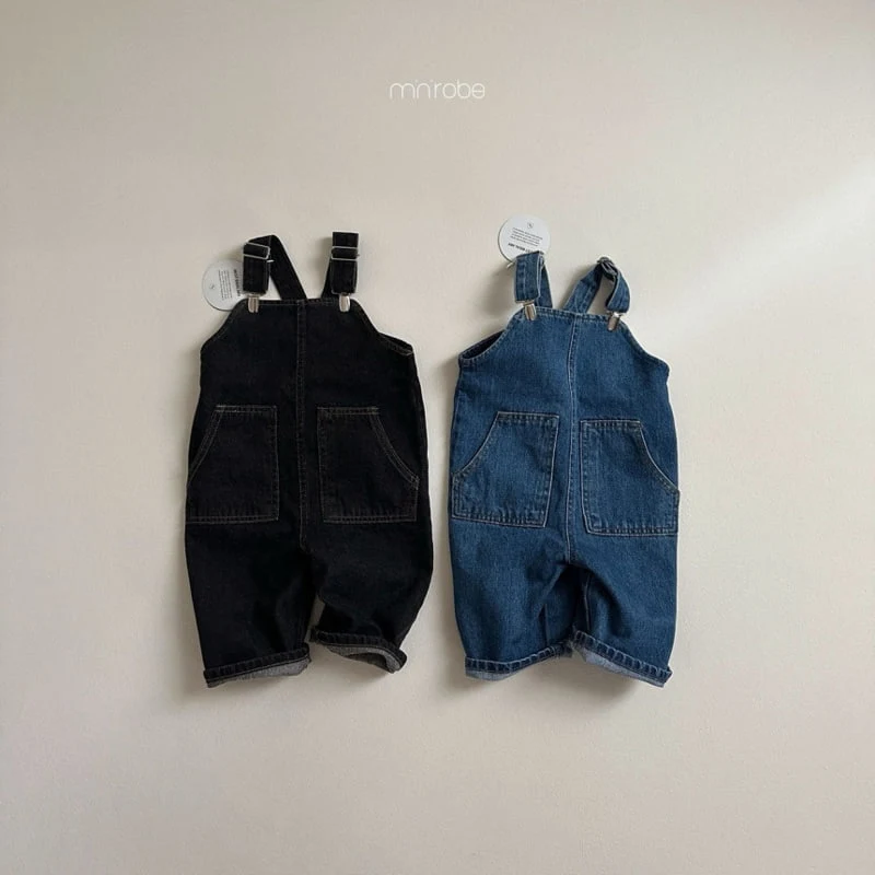 Mini Robe - Korean Baby Fashion - #onlinebabyboutique - Clip Denim Overalls