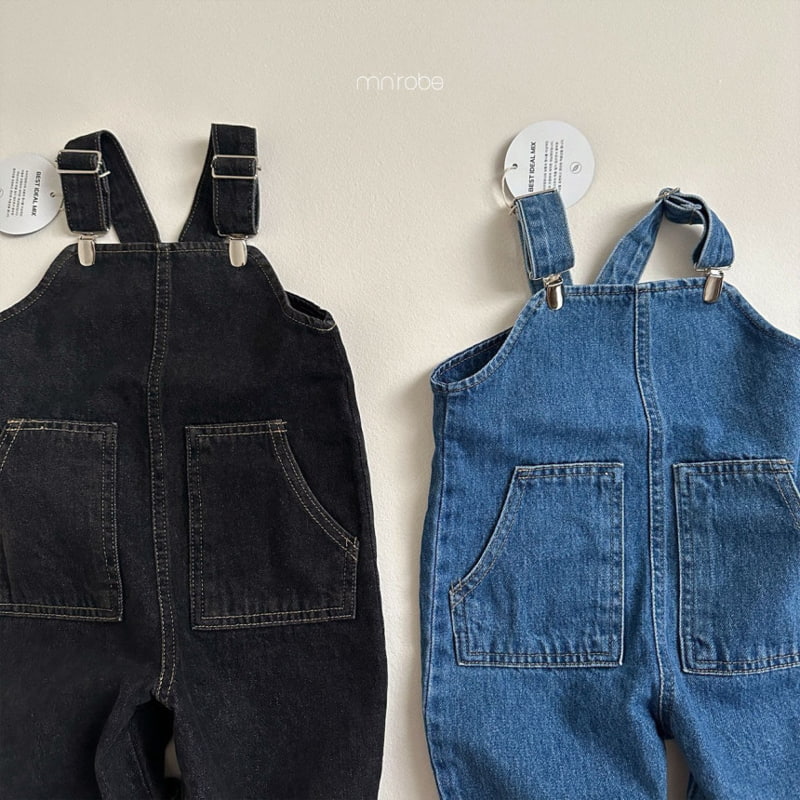 Mini Robe - Korean Baby Fashion - #onlinebabyshop - Clip Denim Overalls - 2