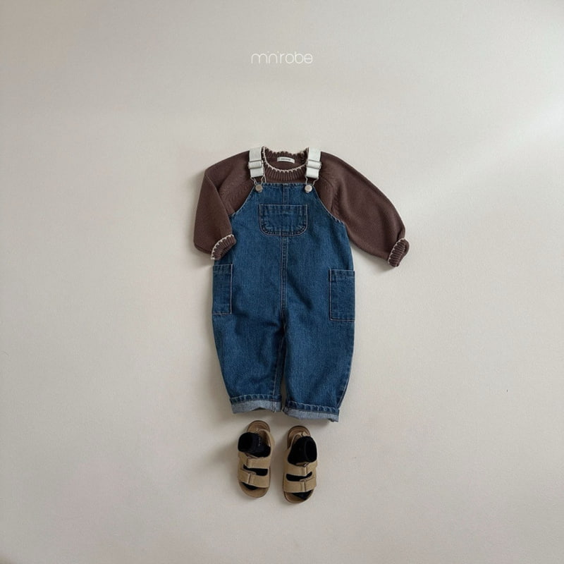 Mini Robe - Korean Baby Fashion - #onlinebabyshop - Kangaroo Denim Overalls - 12