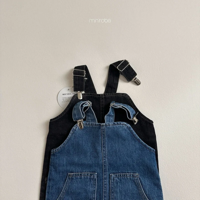 Mini Robe - Korean Baby Fashion - #smilingbaby - Clip Denim Overalls - 3