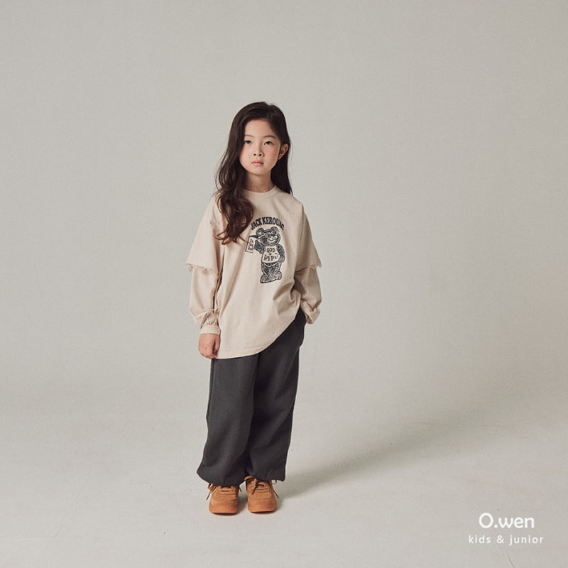 O Wen - Korean Children Fashion - #kidsshorts - Bear Lace Tee with Mom - 9