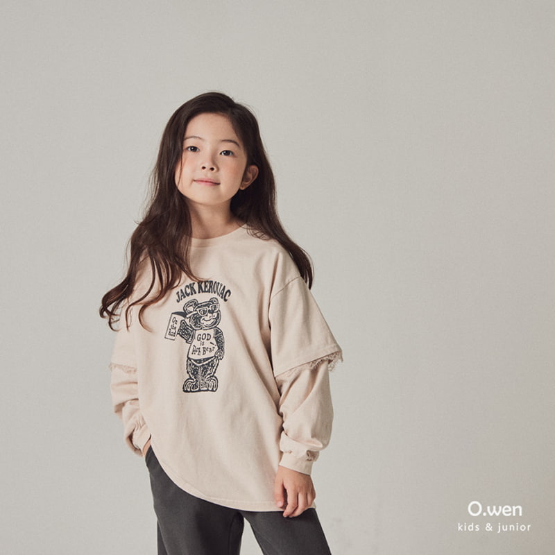 O Wen - Korean Children Fashion - #minifashionista - Bear Lace Tee with Mom