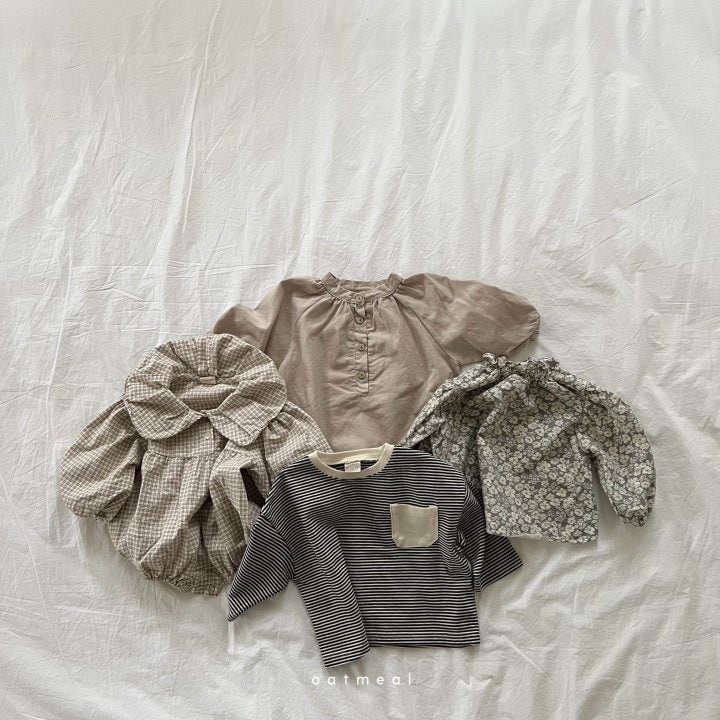 Oatmeal - Korean Baby Fashion - #babyboutiqueclothing - Mellow Bebe Blouse