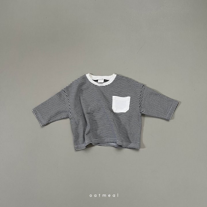 Oatmeal - Korean Baby Fashion - #babyoninstagram - Merci Stripe Bebe Round Tee - 5