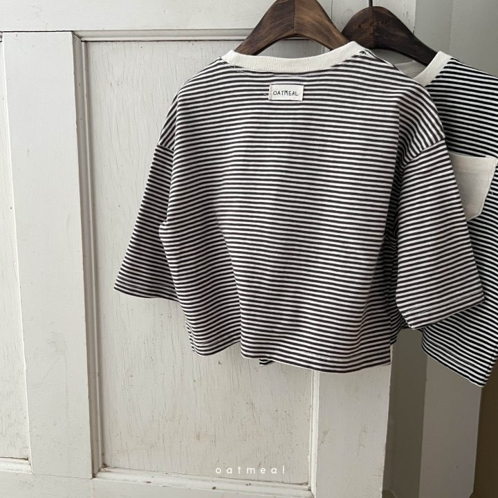 Oatmeal - Korean Baby Fashion - #babywear - Merci Stripe Bebe Round Tee - 9