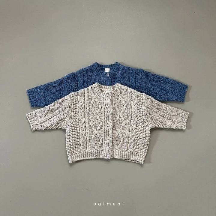 Oatmeal - Korean Children Fashion - #childrensboutique - Lamong Knit Cardigan - 5