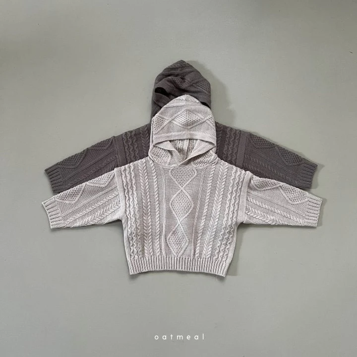 Oatmeal - Korean Children Fashion - #discoveringself - Moa Hood Knit - 8