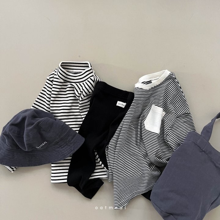 Oatmeal - Korean Children Fashion - #fashionkids - Merci Stripe Round Tee - 9