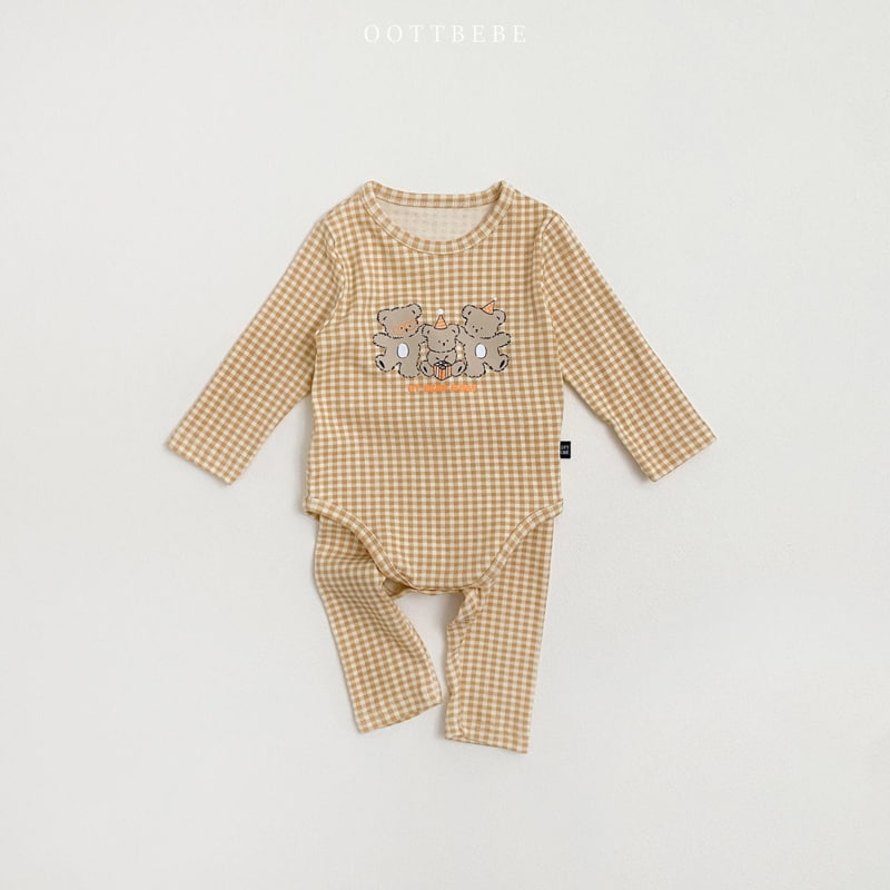 Oott Bebe - Korean Baby Fashion - #babyboutique - Party Bear Romper+Leggings Set - 9