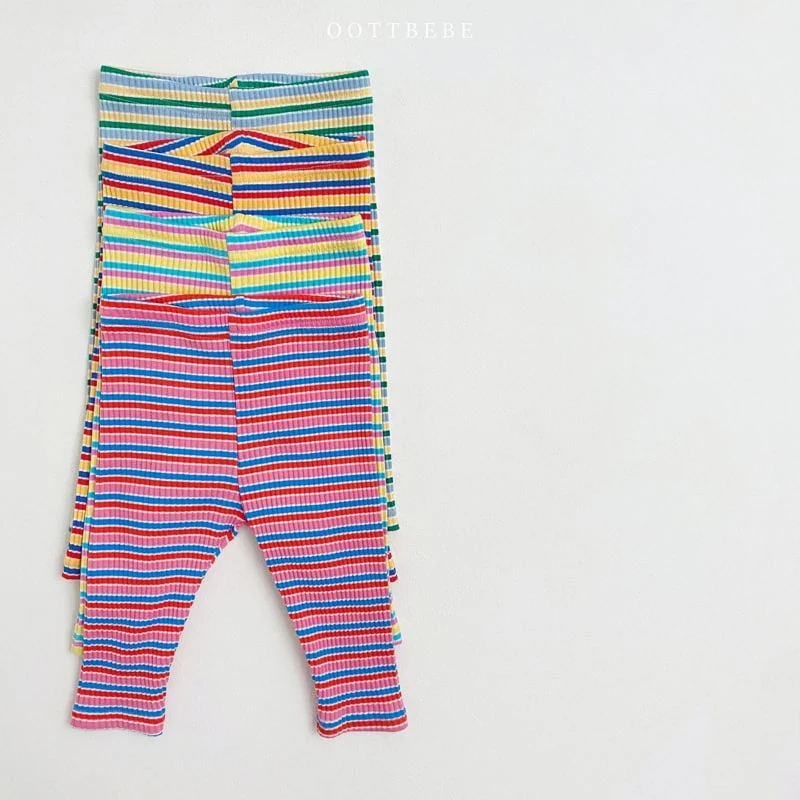 Oott Bebe - Korean Baby Fashion - #babyootd - Colorful Romper+Leggings Set - 7