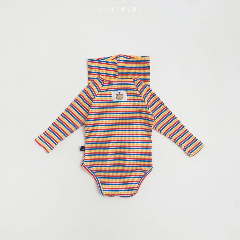 Oott Bebe - Korean Baby Fashion - #babyoutfit - Colorful Romper+Leggings Set - 8