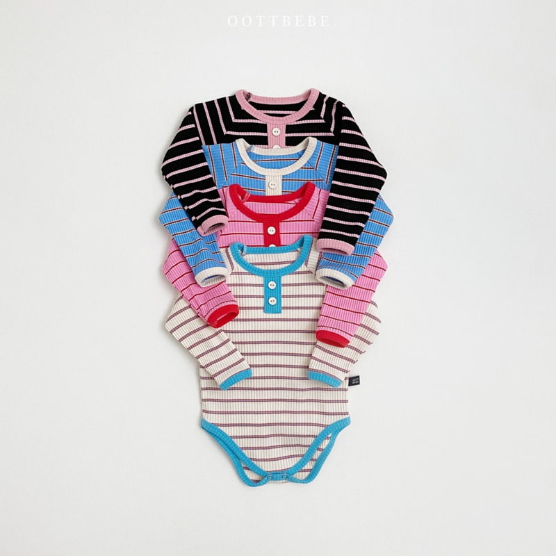 Oott Bebe - Korean Baby Fashion - #babyoutfit - Color Stripe 3 Pieces Set - 5