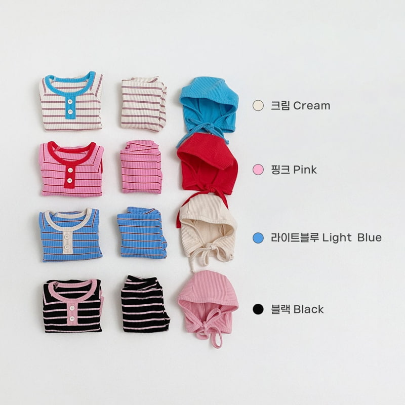 Oott Bebe - Korean Baby Fashion - #onlinebabyboutique - Color Stripe 3 Pieces Set - 8