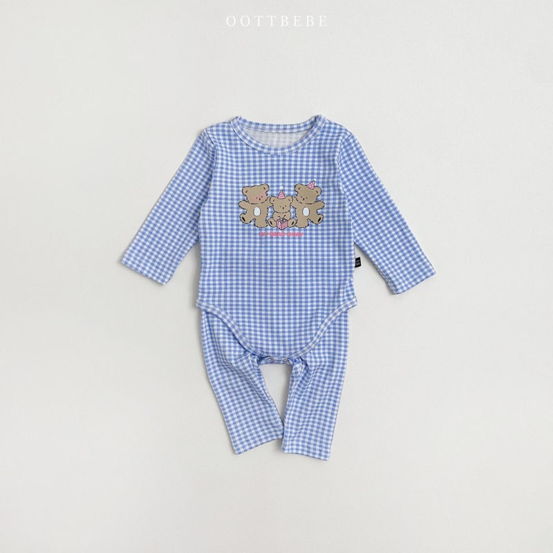 Oott Bebe - Korean Baby Fashion - #onlinebabyboutique - Party Bear Romper+Leggings Set - 7