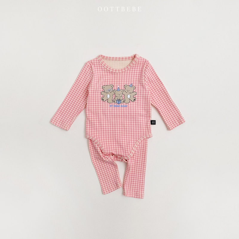 Oott Bebe - Korean Baby Fashion - #onlinebabyshop - Party Bear Romper+Leggings Set - 8