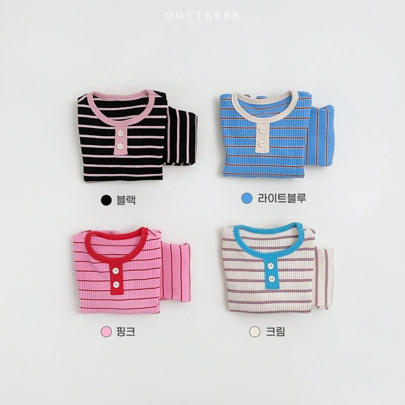 Oott Bebe - Korean Children Fashion - #Kfashion4kids - Color Stripe Easywear - 6