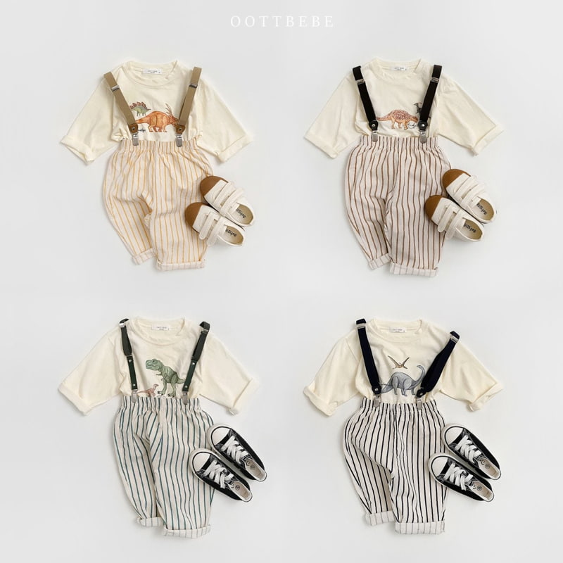 Oott Bebe - Korean Children Fashion - #childofig - Dino Top Bottom Set - 6