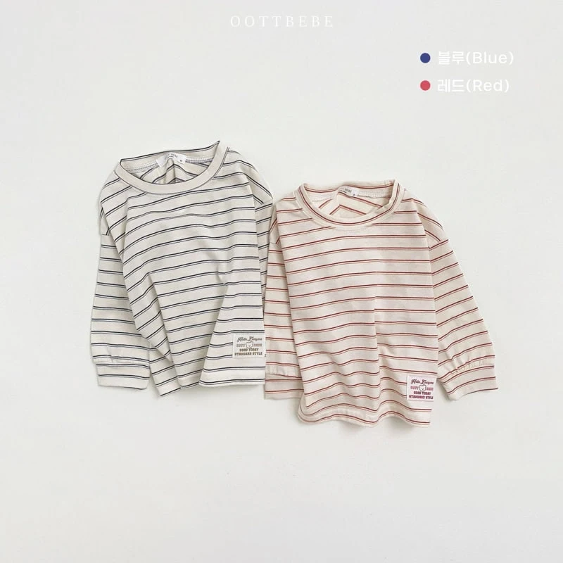 Oott Bebe - Korean Children Fashion - #childofig - Two Tone Stripe Banding Tee - 10