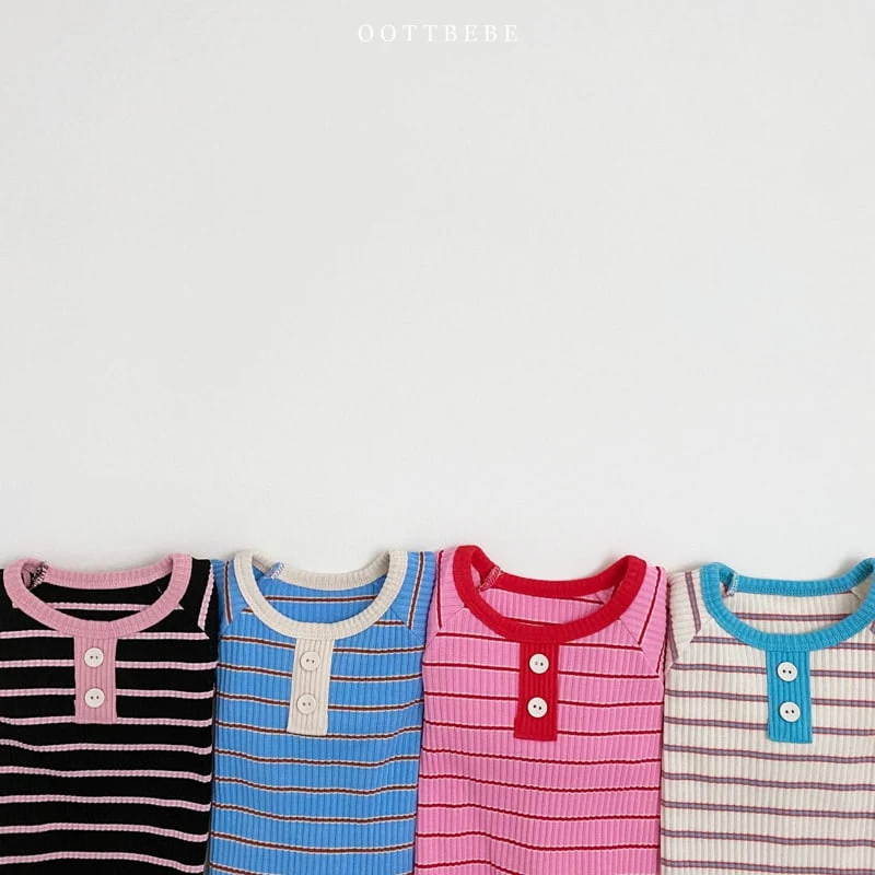 Oott Bebe - Korean Children Fashion - #childofig - Color Stripe Easywear - 12