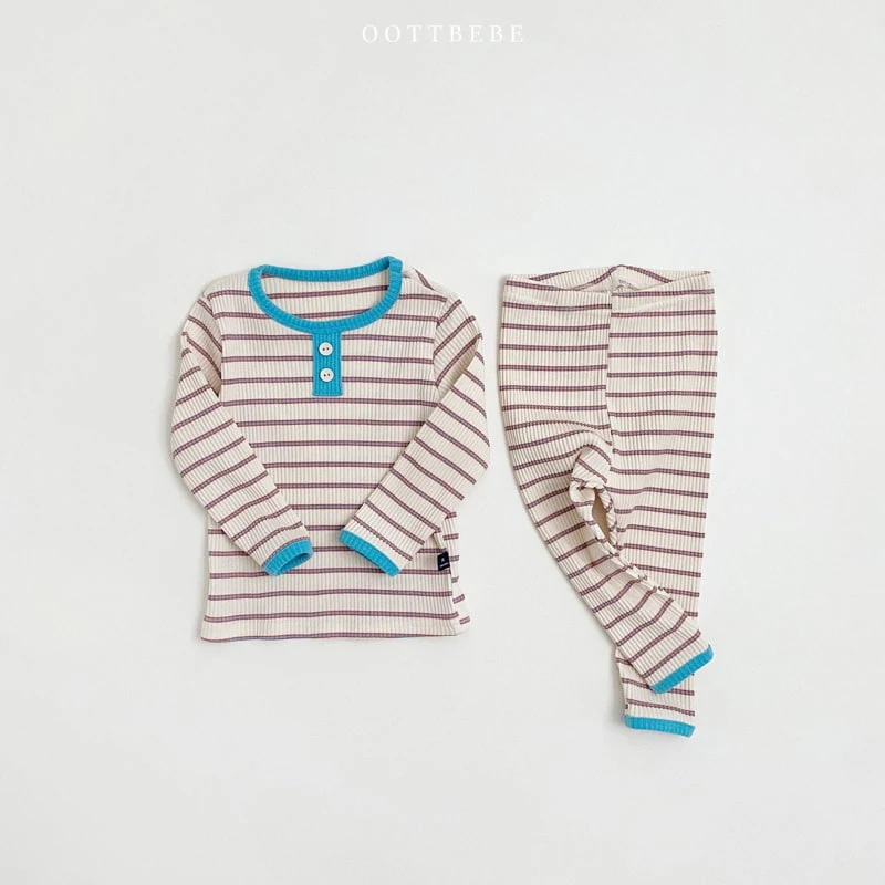 Oott Bebe - Korean Children Fashion - #discoveringself - Color Stripe Easywear