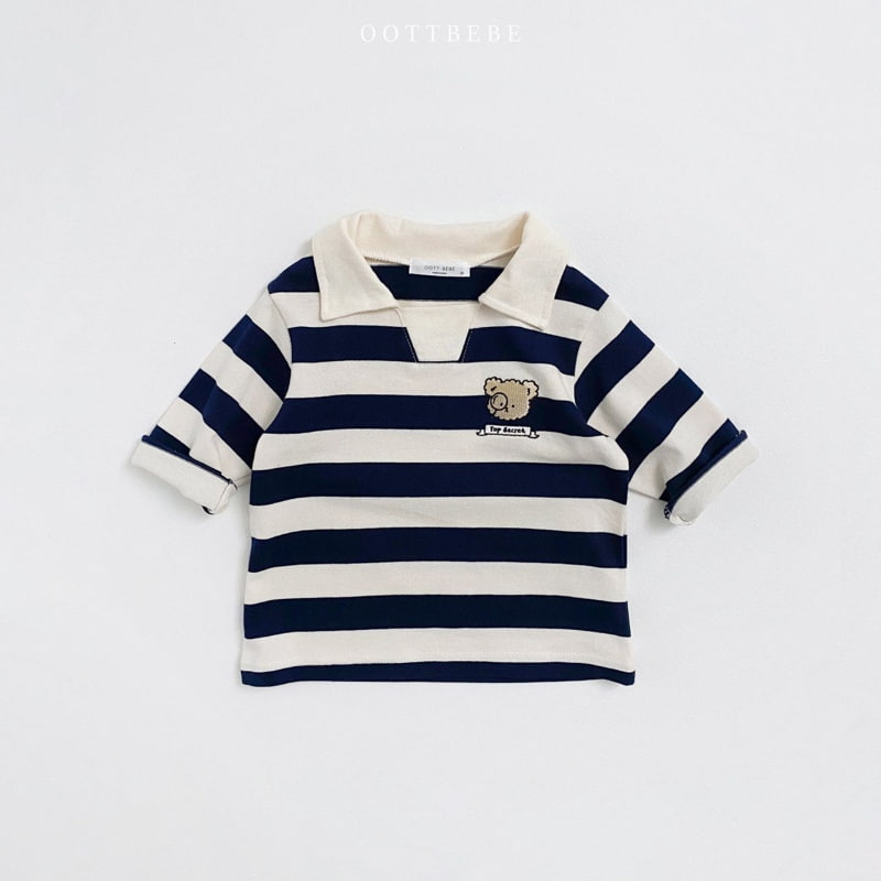 Oott Bebe - Korean Children Fashion - #fashionkids - Bongbong Collar Top - 7