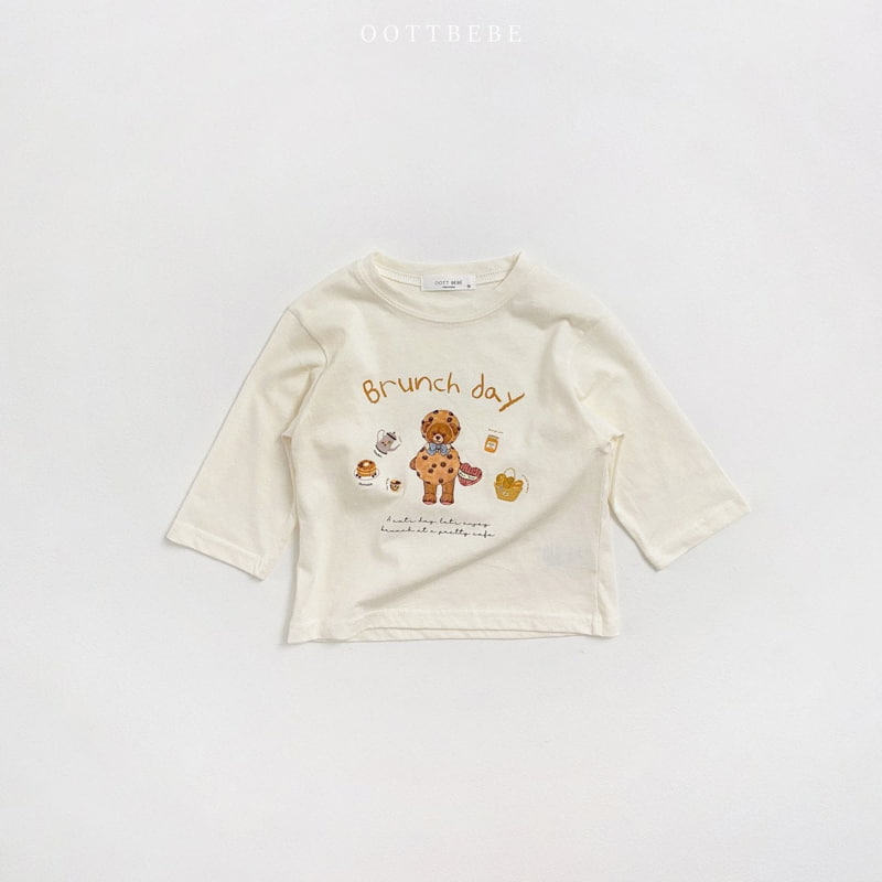 Oott Bebe - Korean Children Fashion - #kidsshorts - Brunch Bear Tee - 3