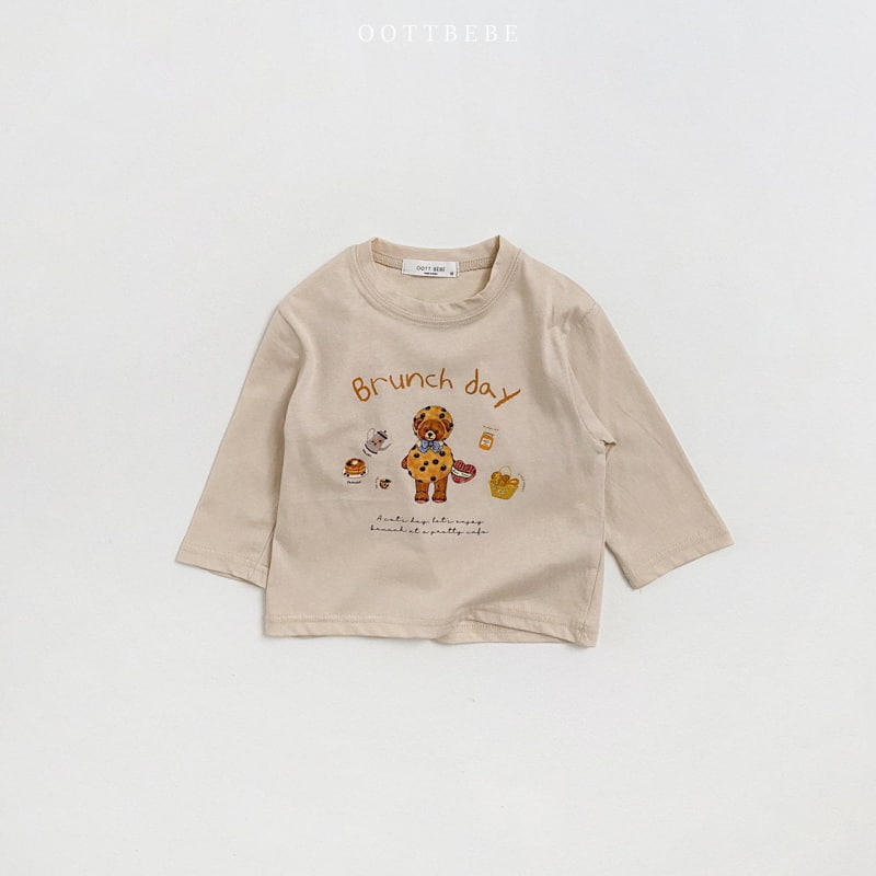 Oott Bebe - Korean Children Fashion - #kidsshorts - Brunch Bear Tee - 4