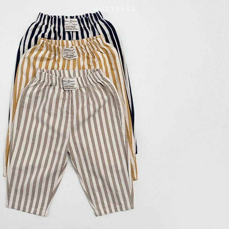 Oott Bebe - Korean Children Fashion - #kidsstore - Piony Stripe Pants - 4